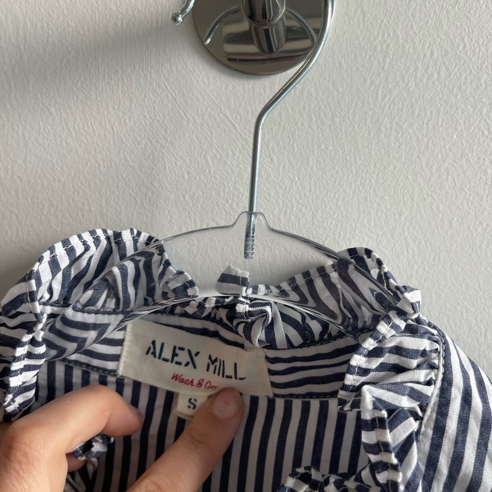 Alex Mill Striped Blue and White Shirt - Picture 4 of 7